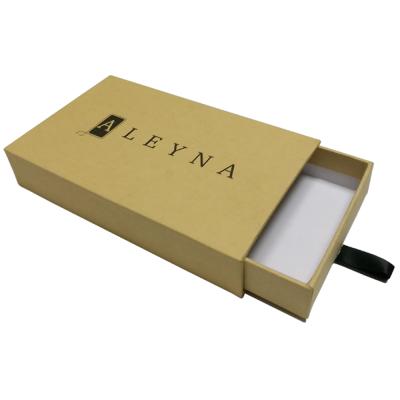 China OEM Recyclable Custom Brown Rigid Drawer Gift Boxes For Jewelry Packaging for sale