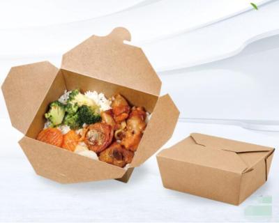 China Collapsible Snack Box Biodegradable Salad Paper Food Packaging Disposable Compostable Food Grade Take Away Paper Box for sale