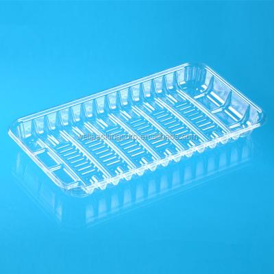 China Eco - Friendly Rectangular Transparent Disposable Plastic Food Packaging Tray for sale