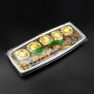 China Food Tray Food Packaging Disposable Plastic Sushi Tray Sashimi Meat Container Customizs Available for sale