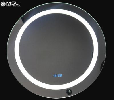 China 2-Face Led Espejo Hotel Bathroom Wall Mounted Circular Lightweight Vanity Mirror Backlit Modern Bathroom Mirror for sale