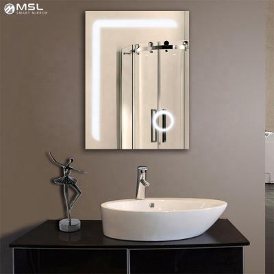 China 2021 Custom Enlargement Home Decor Illuminated Modern Mirror LED Hotel Mirror Luxury Decorative Lighted Bathroom for sale