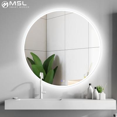 China Factory Price Double Trays Bath Wall Mirror Touch Screen Bathroom Magnifying Mirror for sale