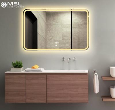 China 2-Face 2021 Modern LED Lighted Mirrored Hotel Bathroom for sale