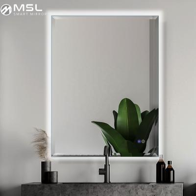 China factory price square bathroom mirror 2-Face led backlit mirror for sale