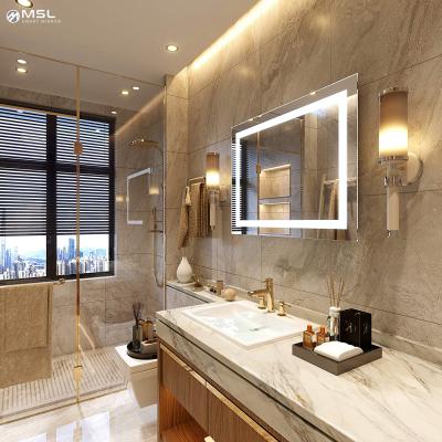 China 2-Face Mirror Factory Price Wall Mounted Backlit High Quality Touch Screen Bathroom Mirror for sale