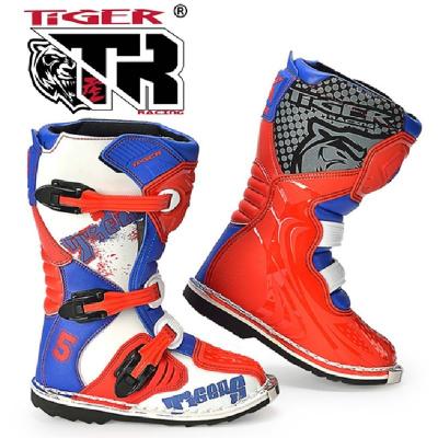 China 2021 Steel Toe Cool Knee High Children's Cool Knee High Para Botas Motocross Shoes Off Road Motorcycle Biker Motocross Shoes Blue Red For Youth Men for sale