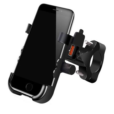 China 360 Rotation Aluminum Alloy Adjustable Rearview Mirror Motorcycle MTB Bicycle Handlebar Mount Mobile Phone Holder for sale