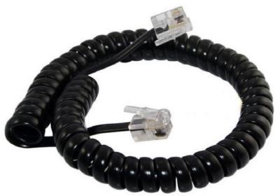 China 10 pies de RJ11 4P4C del enchufe del teléfono del cable de extensión de la ventaja de cable en espiral del teléfono en venta