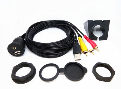 Chine De conducteur de câble cuivre longueur faite sur commande de câble de données d'Usb de tableau de bord de la voiture usb et 3RCA avec le panneau de support à vendre