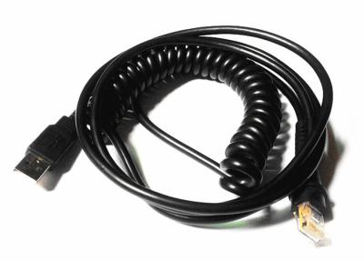 China 9ft 3M Coiled Barcode Scanner Cable / Honeywell USB Cable For MS5145 MS7120 MS9540 for sale