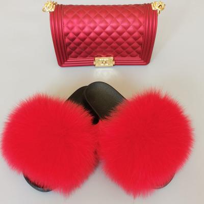 China Wholesale Custom Ladies Candy Color One Shoulder Messenger Bag Jelly Bag Lightweight Wallet Fur Slippers Set For Women for sale