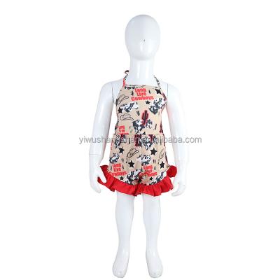 China Milk New Arrived Western Cow Print Kids Baby Rompers Style Silk Tie Up Sleeveless Backless Infant Baby Short Overalls With Red Ruffle for sale