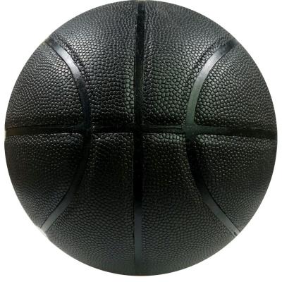 China Wholesale Size 7 Ball Black PU Leather Competition Indoor And Outdoor Competition PU Leather Black Basketball for sale