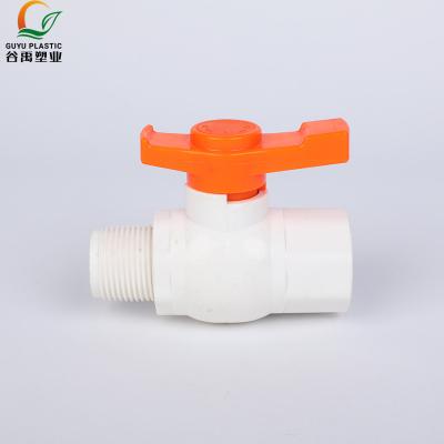 China General Manual PVC Ball Valve 2 Way Straight Through Type Long PVC Fixed Water Ball Valves Control Valve for sale