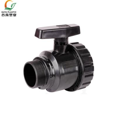 China General Plastic PVC Two Piece Ball Valve With Stainless Steel Handle for sale