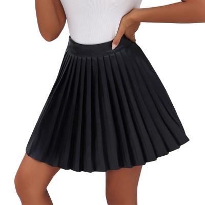 China Customized Viable High Waist A Line Short Mini Skirt Sexy Black Pleated Skirt Fashionable Skirt for sale