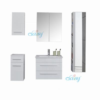 China Davetail Seal Drawers Custom Design Space Saving Modern White Color Bathroom Vanity Countertop Cabinet Storage Tower Wall Mounted for sale