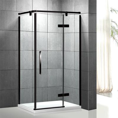 China Daisy K-6130 Modern 8Mm Prefab Modular Black Hinge Pony Wall Shower Glass Shower Cubicle Enclosure for sale