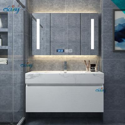 China Italian Slim Bathroom Storage Teal Combined Square Led Mirror Timber Shower First Choice Antique Family Davetail Joint DrawersLED Mirror Bathroom Storage With Bath Mirror for sale