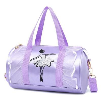 China R3037 Pink Waterproof Silk Design Cute Ballet Dance Bag Tutu Dress Bag With Necklace Girls Dancing Bag for sale