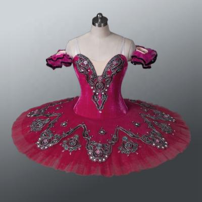 China Wholesale Red Frozen Ballet Tutu Pancake Tutu Dresses AP063 Odile Ballet Costume Professional Swan Lake Red Platter Tutu for sale