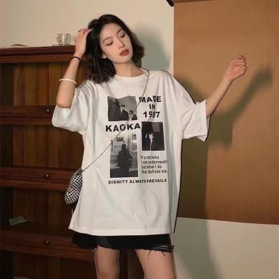 China New QUICK DRY Long T Shirt Women Fashion Personalized Printing Short Sleeve T Shirt for sale