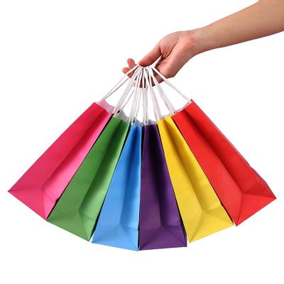 China Recycled Materials Shopping Gift Handle Custom Craft Print Colorful Small Paper Bag Fashion Bag For Clothing Jewelry Packaging Paper Bag for sale