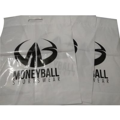 China Recyclable Custom Printed Plastic Shopping Bag Plastic Packaging Die Cut Bags Handle With Own Logo for sale