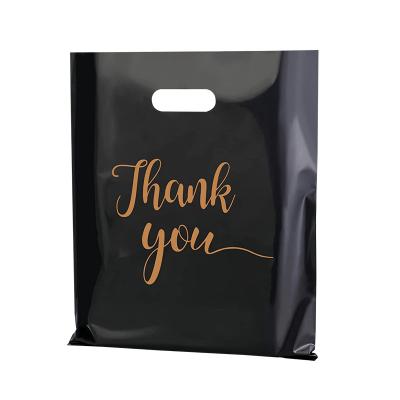 China Recyclable Plastic Packaging Bag For Garment Customized Designs Logo Hdpe Carrier Patch Loop Handle Polythene Shopping Package for sale