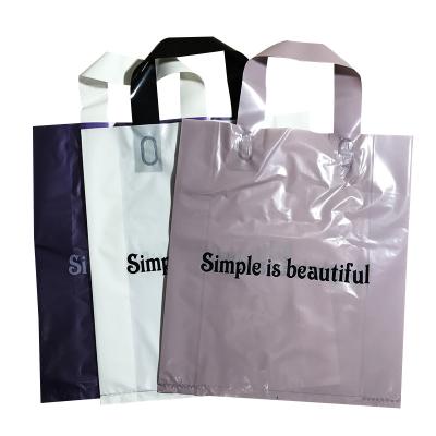 China Recyclable Custom Biodegradable PE Plastic Shopping Bag With Handle Grocery Plastic Shopping Carry Bag With Own Logo for sale