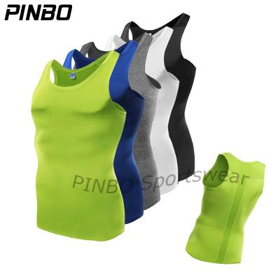 China OEM High Quality Antibacterial Custom Printing Sportswear Men's Quick Dry Vest Sweater Compression Sleeveless Tank Top for sale