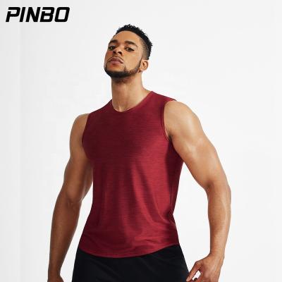 China New Customized Mens Fitness Tank Top Antibacterial Compression Sleeveless Running Quick Dry Shirt for sale