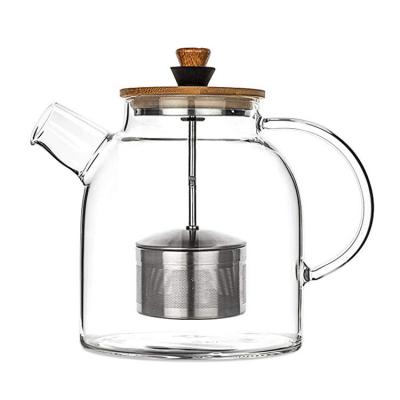 China Stocked 2021 Borosilicate Glass High Quality Heat Resistant Glass Tea Sets with Infuser for sale