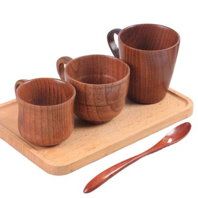 China New Next Creative Reusable CupWood Wooden Coffee Water Water Tea Cup Latte Eco-Friendly Viable Cup With Handle for sale