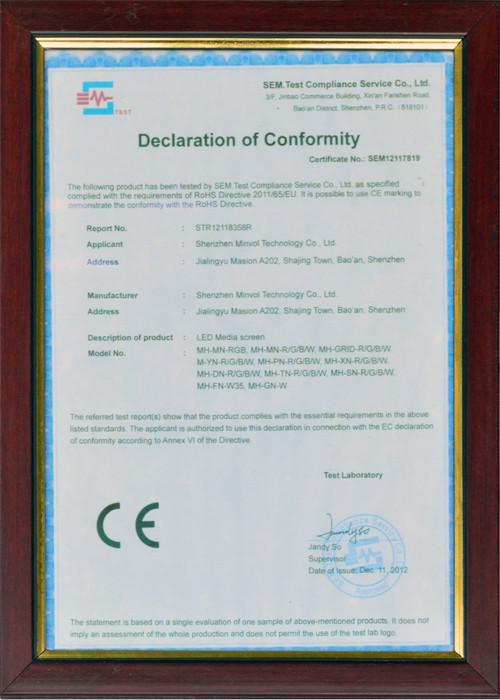 CE certificate - Shenzhen Minvol Technology Co., Ltd