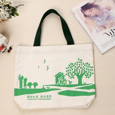 China Cheap Recyclable Custom Printing Canvas Handled Tote Handle Cotton Shopping Bags Large Capacity With Logo for sale