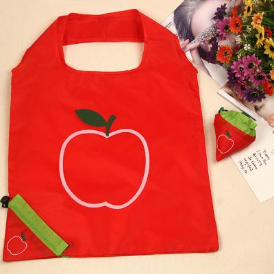 China Folding Fruits Shaped Nylon Polyester Foldable Shopping Tote Bag 190t Polyester Grocery Shopping Tote Bag for sale