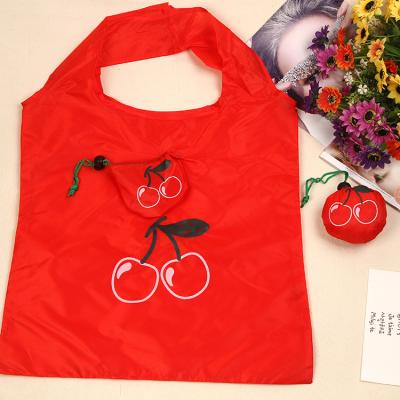 China Custom Reusable Durable Folding Portable Fruit Shape Printing Foldable 190t Polyester Reusable Shopping Bag for sale