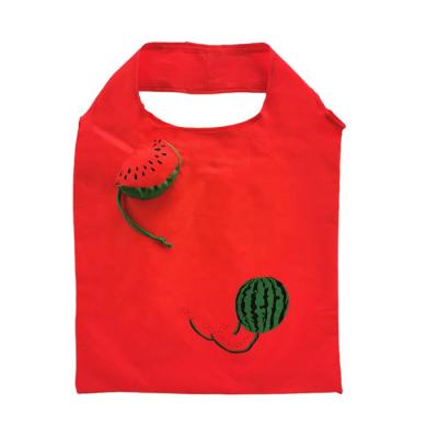 China Wholesale Folding Customized Creative Reusable 190T Fruit Shaped Novelty Grocery Folding Shopping Polyester Bag for sale