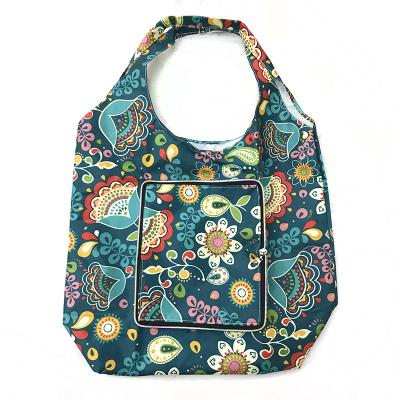 China Recyclable Cheap Reusable Foldable Floral Eco Promotional Shopping Bag Tote Bag Floral Eco For Supermarket for sale