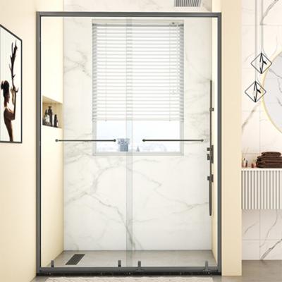 China Durable And Competitive Luxury Modular Bathroom Black Shower Room Tempered Glass Shower Door for sale