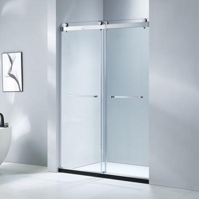 China Modern Frameless Shower Door 10mm Tempered Glass Sliding Shower Enclosure Simple Style Glass Shower Door for sale