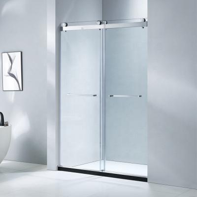 China Factory direct sale 10mm certified durable and competitive frameless shower door with stainless steel hardware sliding shower glass door for sale