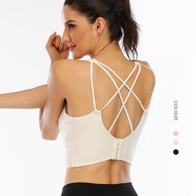 China Women's Sports Back Shockproof Running Underwear Women's Fitness Vest Breathable Yoga Clothes Plus Size Sports Bra for sale