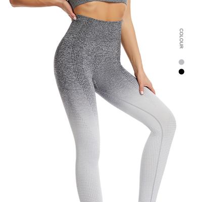 China OEM/ODM Brand Breathable Seamless Yoga Leggings High Waist Women High Gradient Yoga Pants Leggings for sale