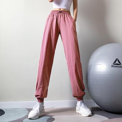 China New Breathable Drawstring Waist Fitness Suit Fishing Hip Lifting Elastic Leisure Loose Band Sports Yoga Pants For Women for sale