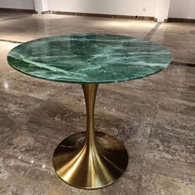 China Modern Design Luxury Round Sintered Stone Gold Stainless Steel Marble Top Coffee Table For Cafe Shop Hotel Restaurant for sale