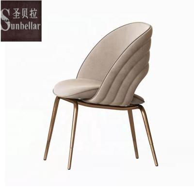 China Italian Style Dining Room Furniture Cooling Fabric Dining Chair Design Modern Luxury Gold Legs Steel Restaurant Chair for sale