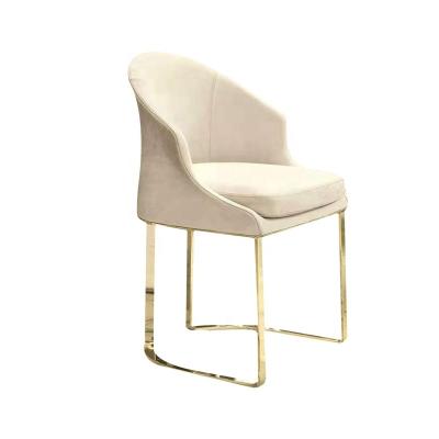 China Modern Customized Luxury Gold Stainless Steel Armchair Dining Chairs Modern Design Leather Dining Chairs Home Furniture for sale